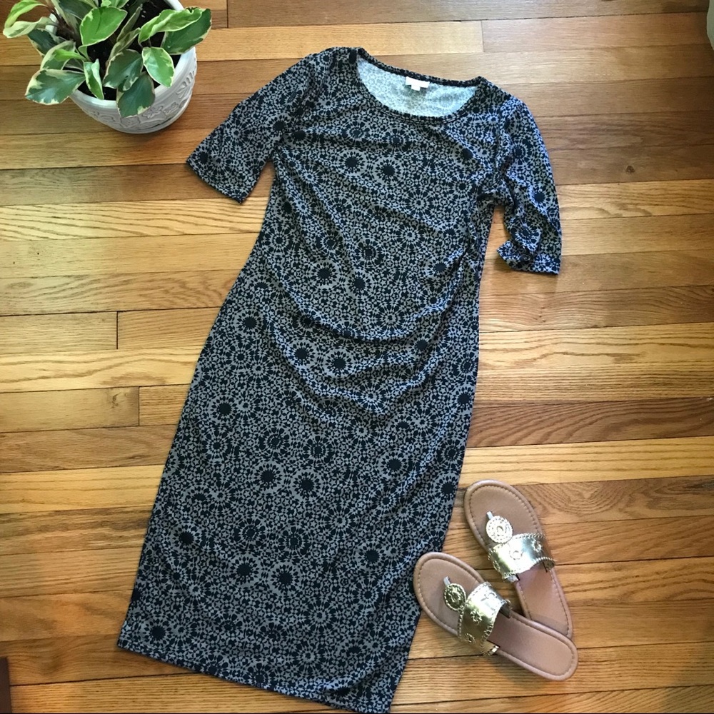 LuLaRoe Julia Dress {Grey & Black Pattern}